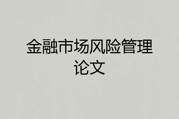 金融市场风险管理论文