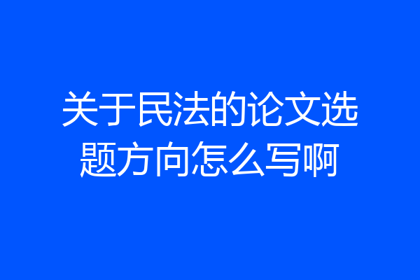 关于民法的论文选题方向怎么写啊