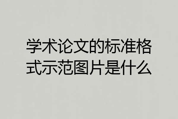 学术论文的标准格式示范图片是什么