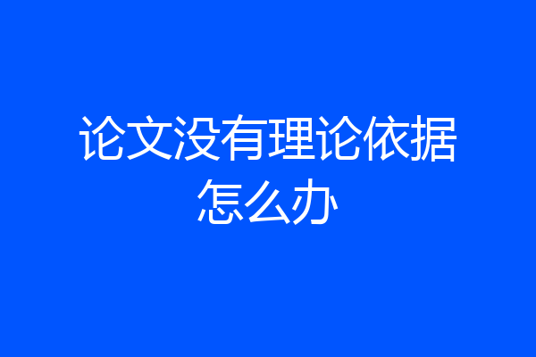 论文没有理论依据怎么办