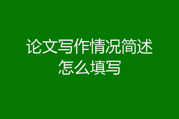 论文写作情况简述怎么填写