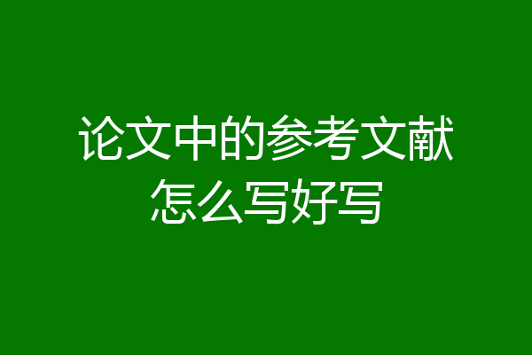 论文中的参考文献怎么写好写