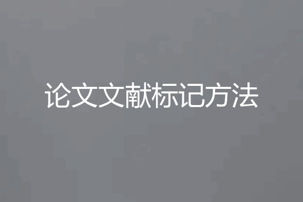论文文献标记方法