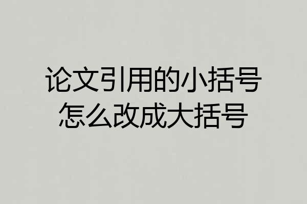 论文引用的小括号怎么改成大括号