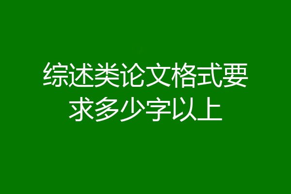综述类论文格式要求多少字以上