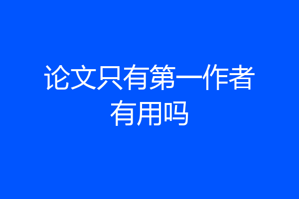 论文只有第一作者有用吗