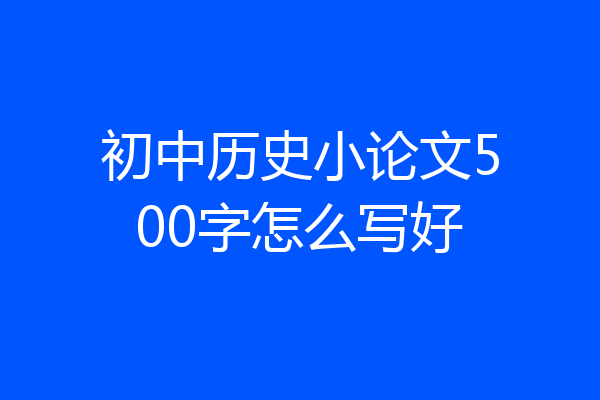 初中历史小论文500字怎么写好