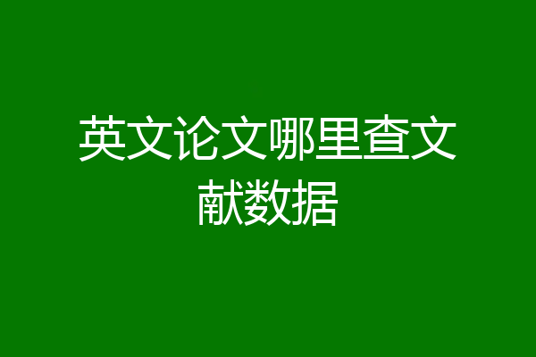 英文论文哪里查文献数据