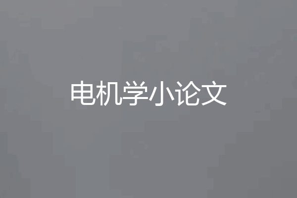 电机学小论文