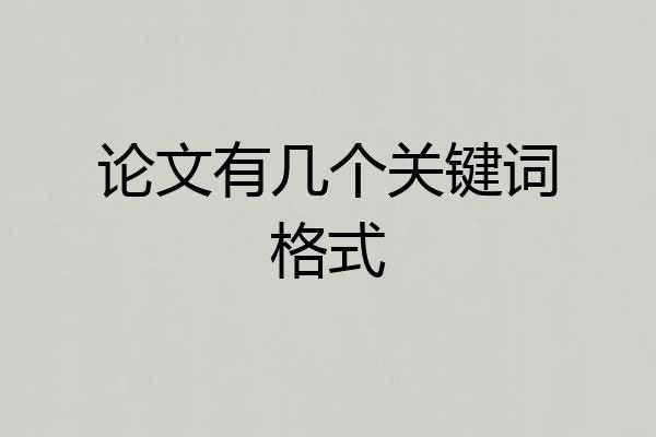 论文有几个关键词格式