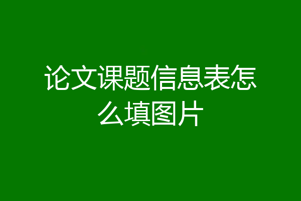 论文课题信息表怎么填图片