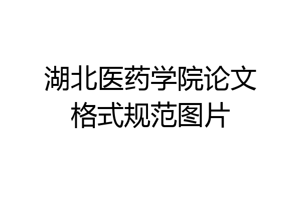 湖北医药学院论文格式规范图片