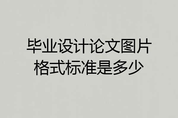 毕业设计论文图片格式标准是多少