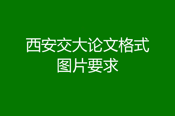 西安交大论文格式图片要求