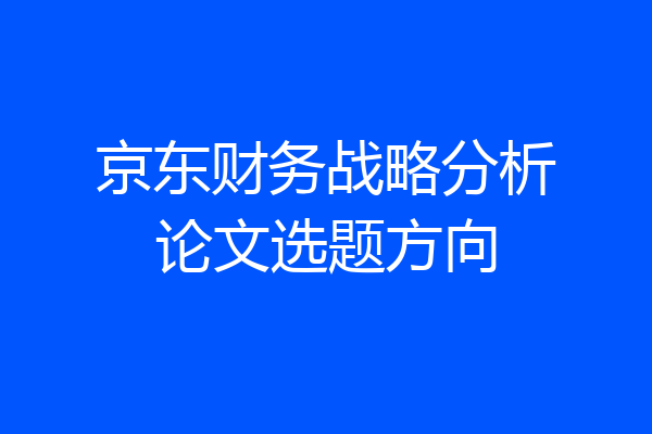京东财务战略分析论文选题方向