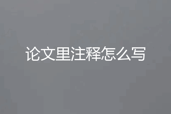 论文里注释怎么写