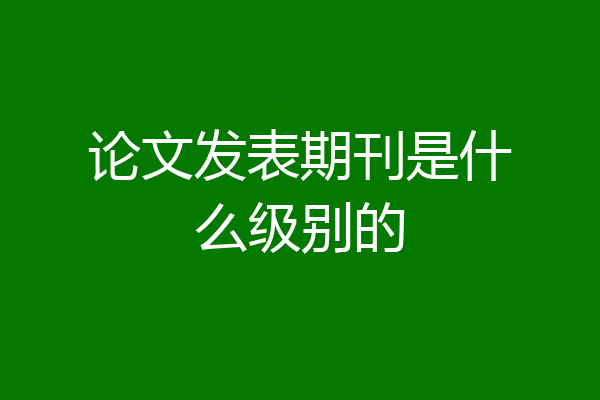 论文发表期刊是什么级别的
