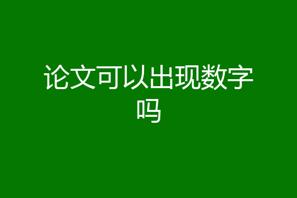 论文可以出现数字吗