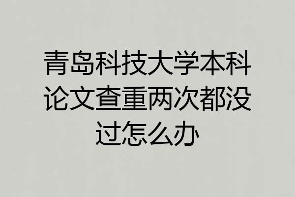 青岛科技大学本科论文查重两次都没过怎么办