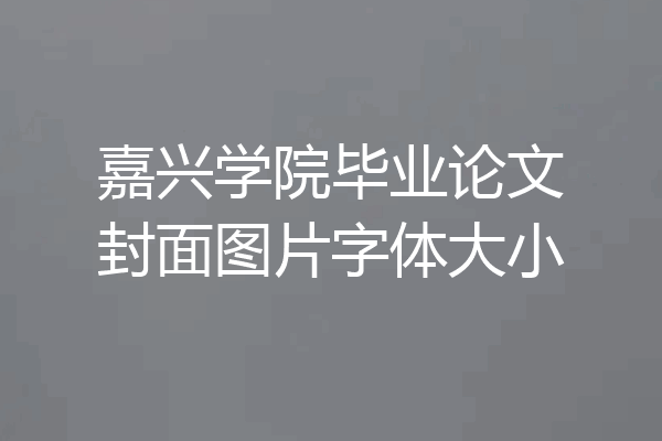 嘉兴学院毕业论文封面图片字体大小