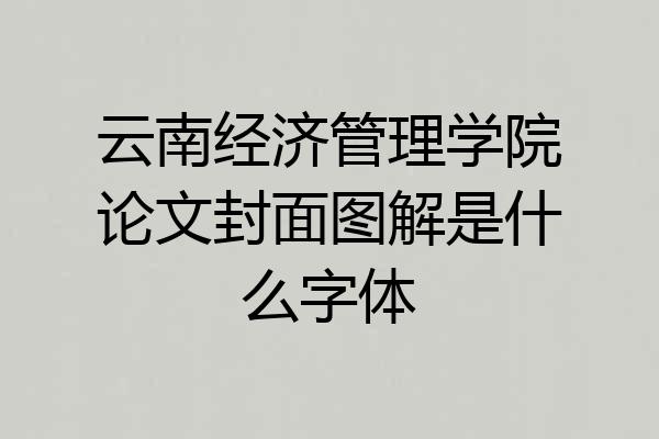 云南经济管理学院论文封面图解是什么字体