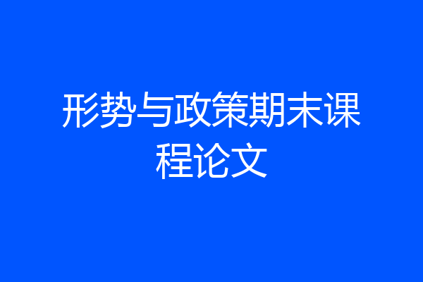 形势与政策期末课程论文