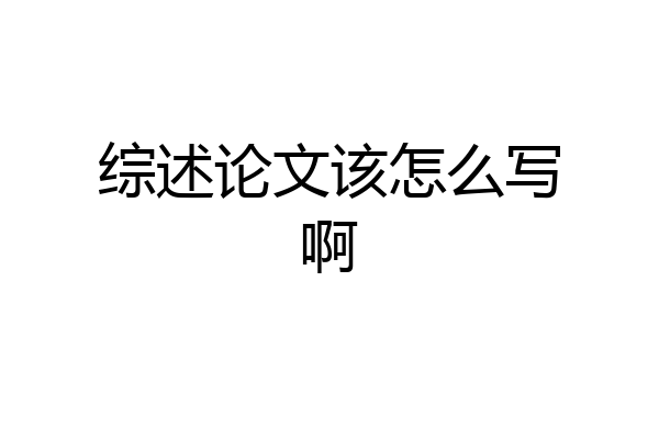 综述论文该怎么写啊