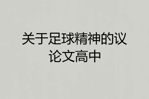 关于足球精神的议论文高中