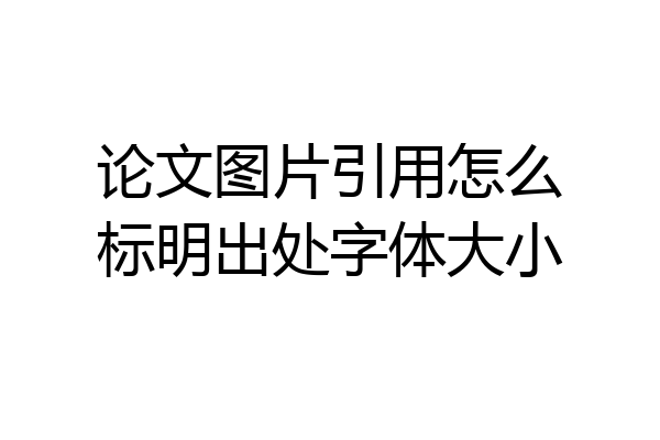 论文图片引用怎么标明出处字体大小
