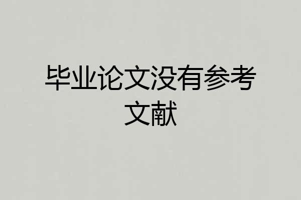 毕业论文没有参考文献