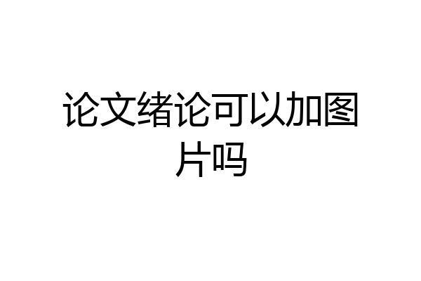 论文绪论可以加图片吗