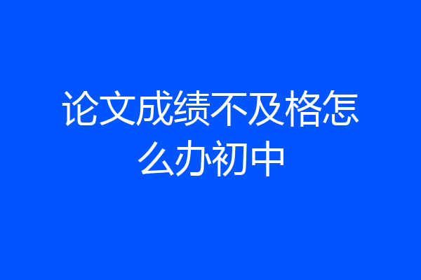 论文成绩不及格怎么办初中