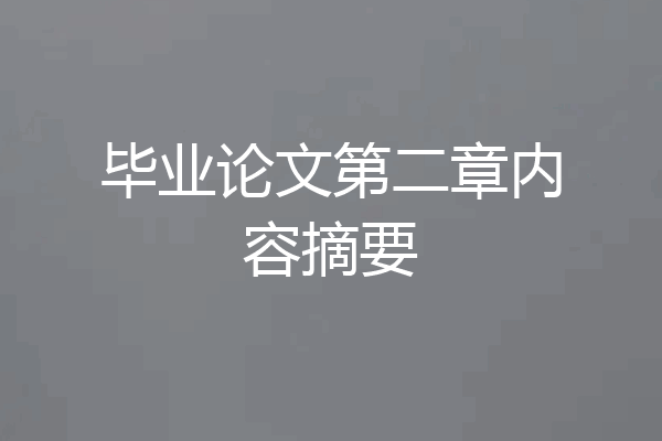 毕业论文第二章内容摘要