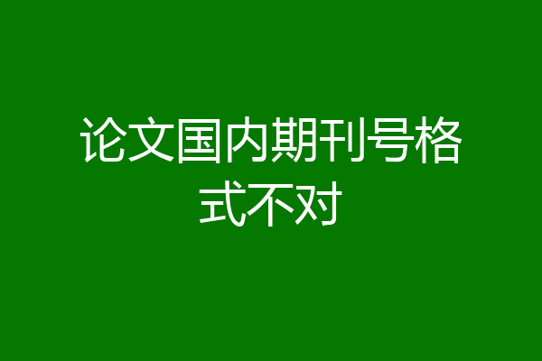 论文国内期刊号格式不对
