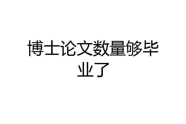 博士论文数量够毕业了