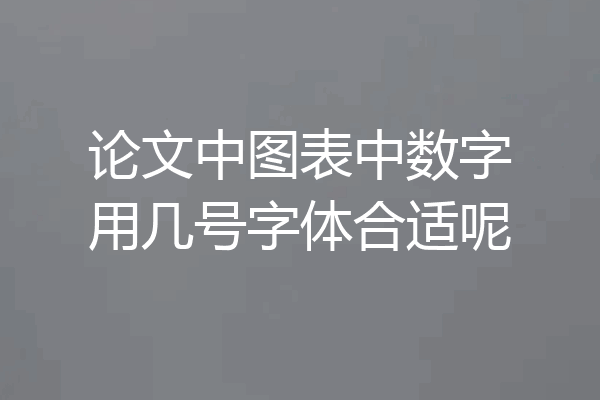 论文中图表中数字用几号字体合适呢