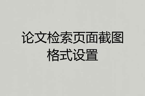 论文检索页面截图格式设置