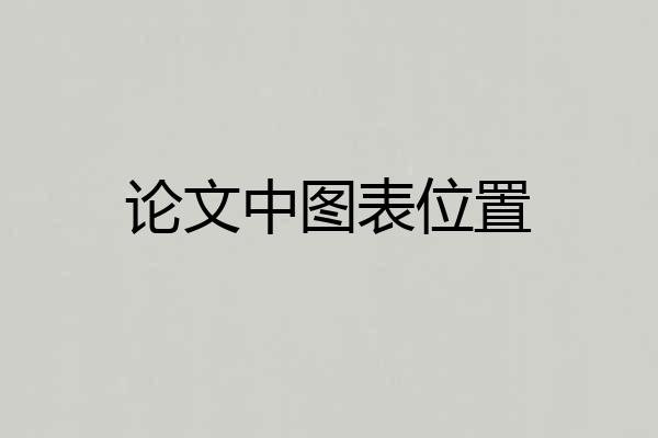 论文中图表位置