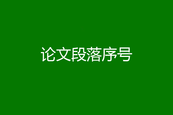 论文段落序号