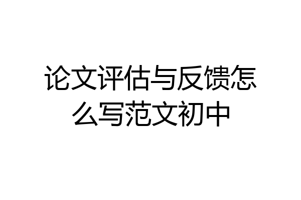 论文评估与反馈怎么写范文初中