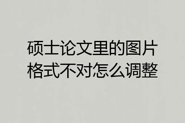 硕士论文里的图片格式不对怎么调整