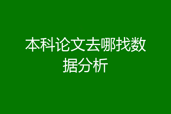 本科论文去哪找数据分析