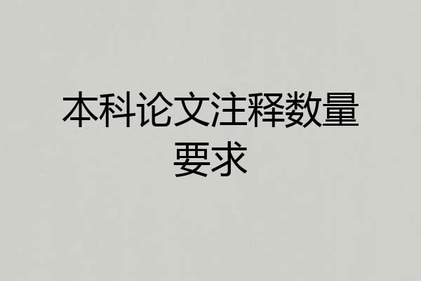 本科论文注释数量要求