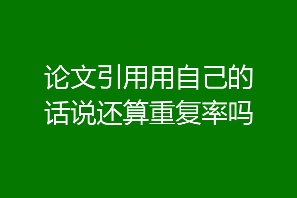 论文引用用自己的话说还算重复率吗