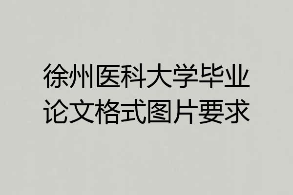 徐州医科大学毕业论文格式图片要求