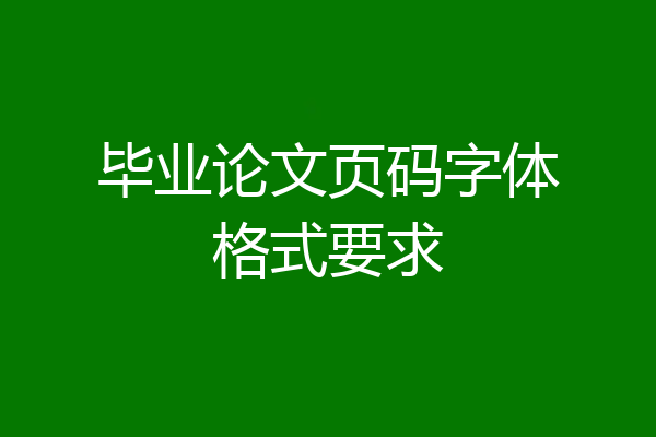 毕业论文页码字体格式要求