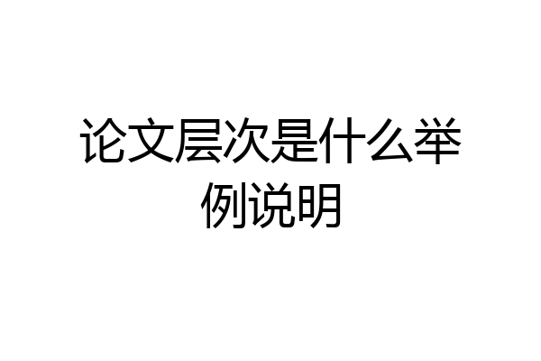 论文层次是什么举例说明