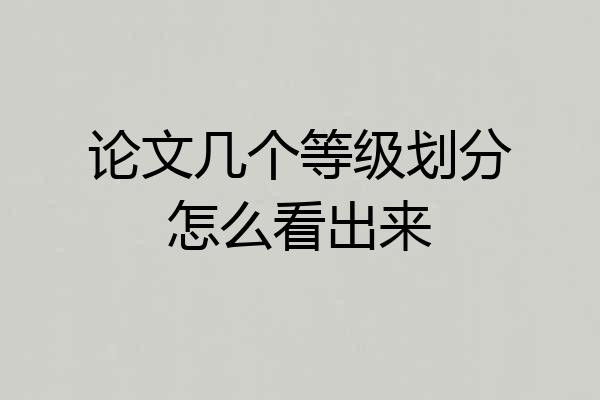 论文几个等级划分怎么看出来