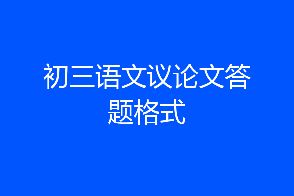 初三语文议论文答题格式
