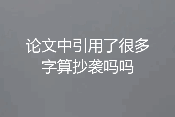 论文中引用了很多字算抄袭吗吗